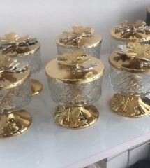 GOLD RENK 6 LI KAPAKLI ŞEKERLİK ÇEREZLİK
