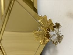 6 PIECE GOLD STEEL SQUARE SERVING AND PRESENTATION TRAY WITH BUTTERFLY