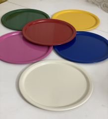 ROUND SERVING AND PRESENTATION TRAY IN 6 DIFFERENT COLORS SET OF 6