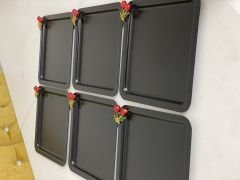 BLACK COLOR SQUARE MODEL 6-PIECE CHERRY ACCESSORY PRESENTATION TRAY