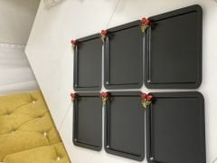 BLACK COLOR SQUARE MODEL 6-PIECE CHERRY ACCESSORY PRESENTATION TRAY