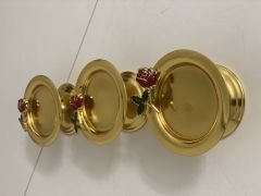 GOLD RENK 3 LÜ MAKARONLUK LOKUMLUK GÜL AKSESUARLI