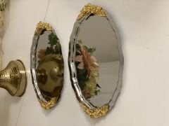 20*25 CM ÇELİK OVAL KALIN KULPLU 2 ADET SERVİS VE SUNUM TEPSİSİ