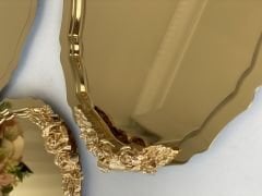 20*25 CM SHINY GOLD OVAL HANDLED 6 PCS SERVING AND PRESENTATION TRAY