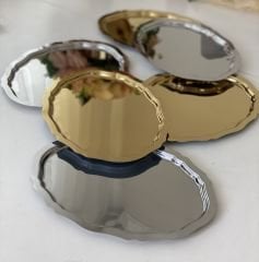 25 CM GOLD VE GÜMÜŞ RENK OVAL MODEL 6 LI SUNUM TEPSİSİ