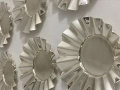GÜMÜŞ KAPLAMA 6 ADET ÇAY TABAĞI BARDAK ALTLIĞI MODERN GÖRÜNÜM
